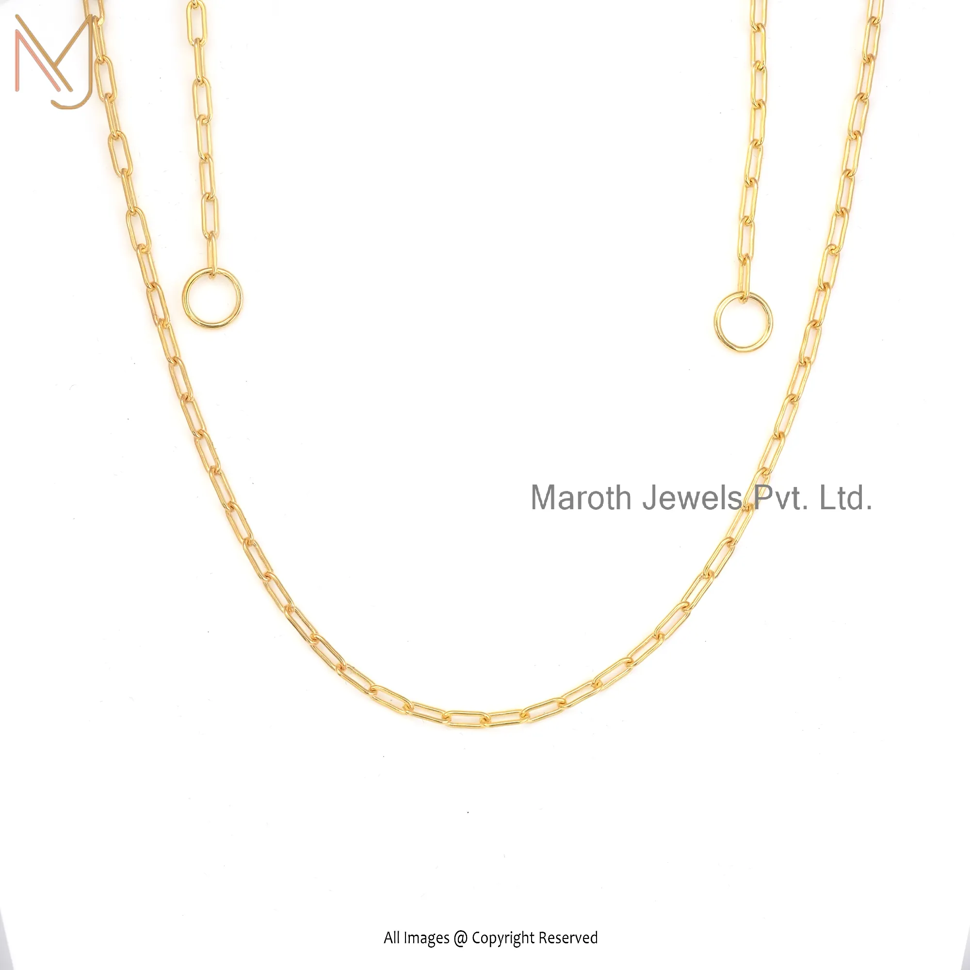 Private Label 925 Silver Yellow Gold Plated Cable Link Chain