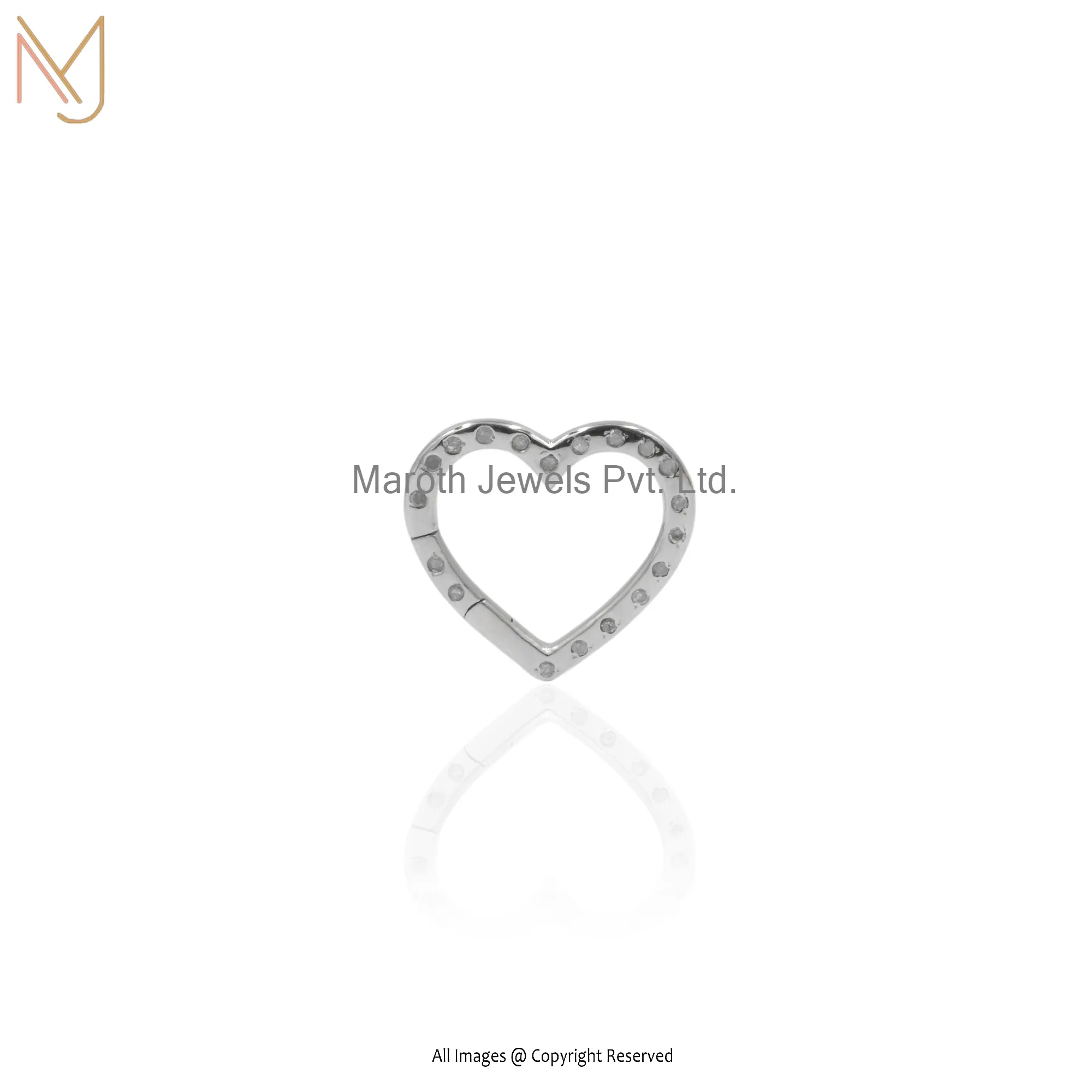 14K White Gold Diamond Heart Enhancer Custom Jewelry