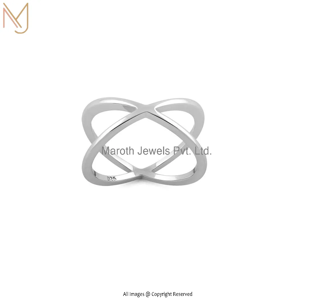 925 Sterling Silver Overlapping X Ring Manufacturer