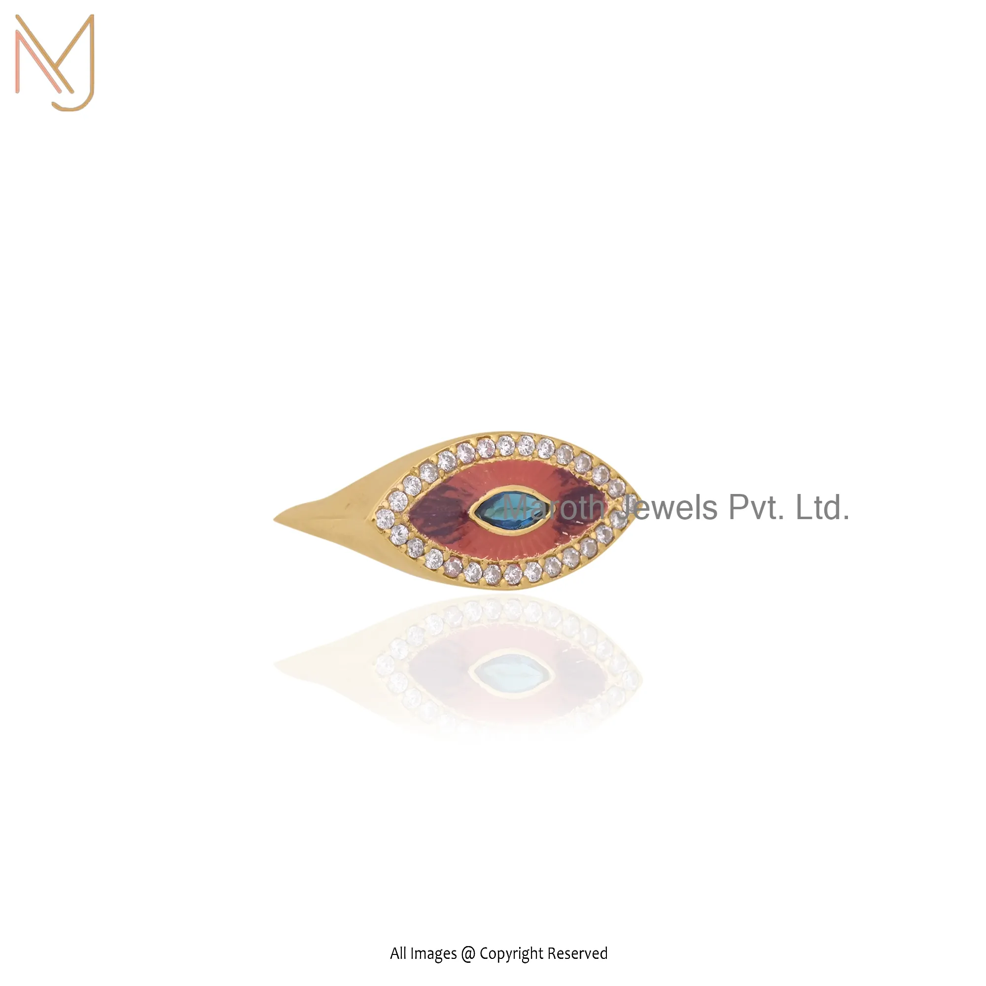 925 Silver CZ and Enamel Ring Jewelry Supplier