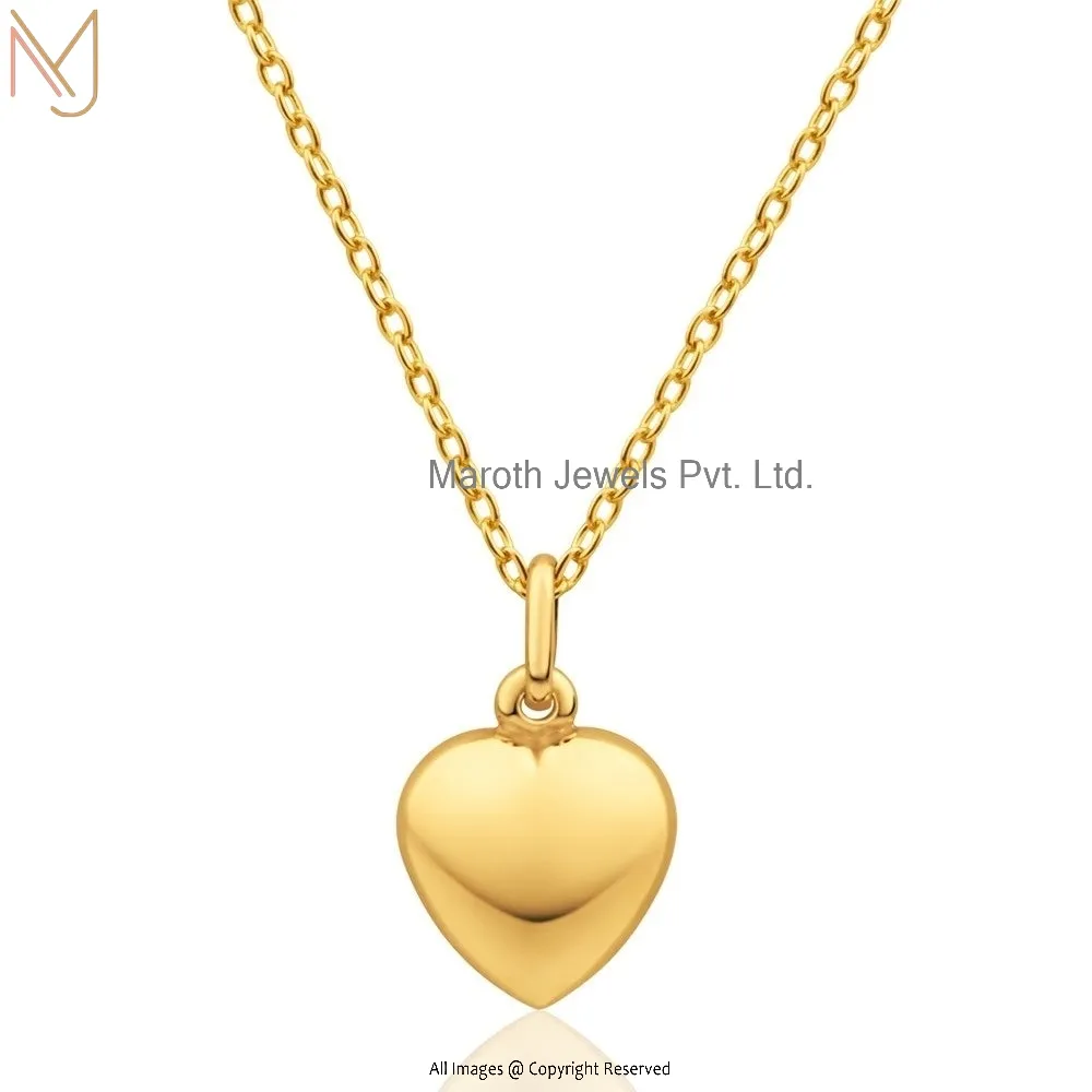 Wholesale 14K Yellow Gold Heart Pendant Chain Necklace Jewelry