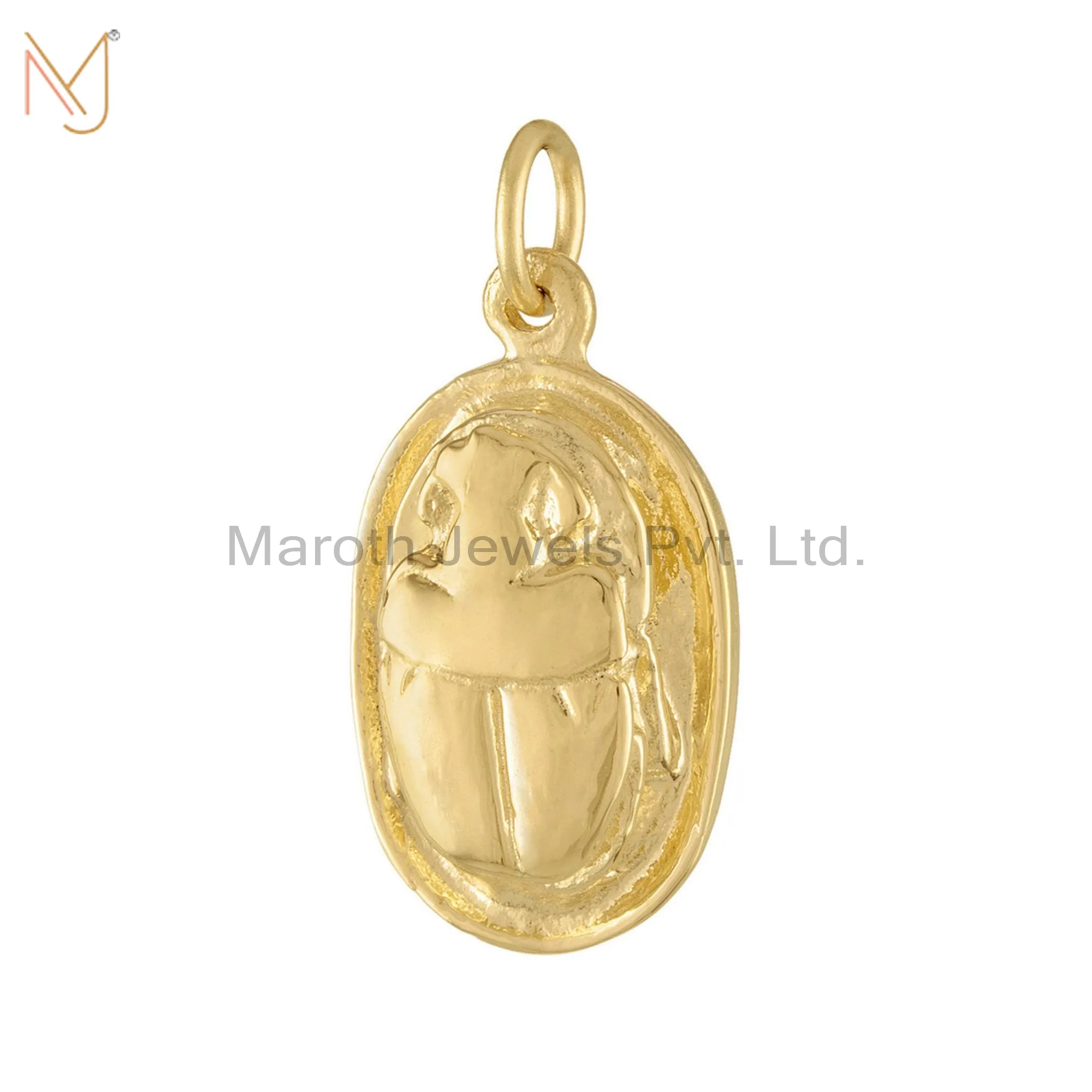 925 Silver Gold Plated Scarab Charms Pendant Jewelry Manufacturer