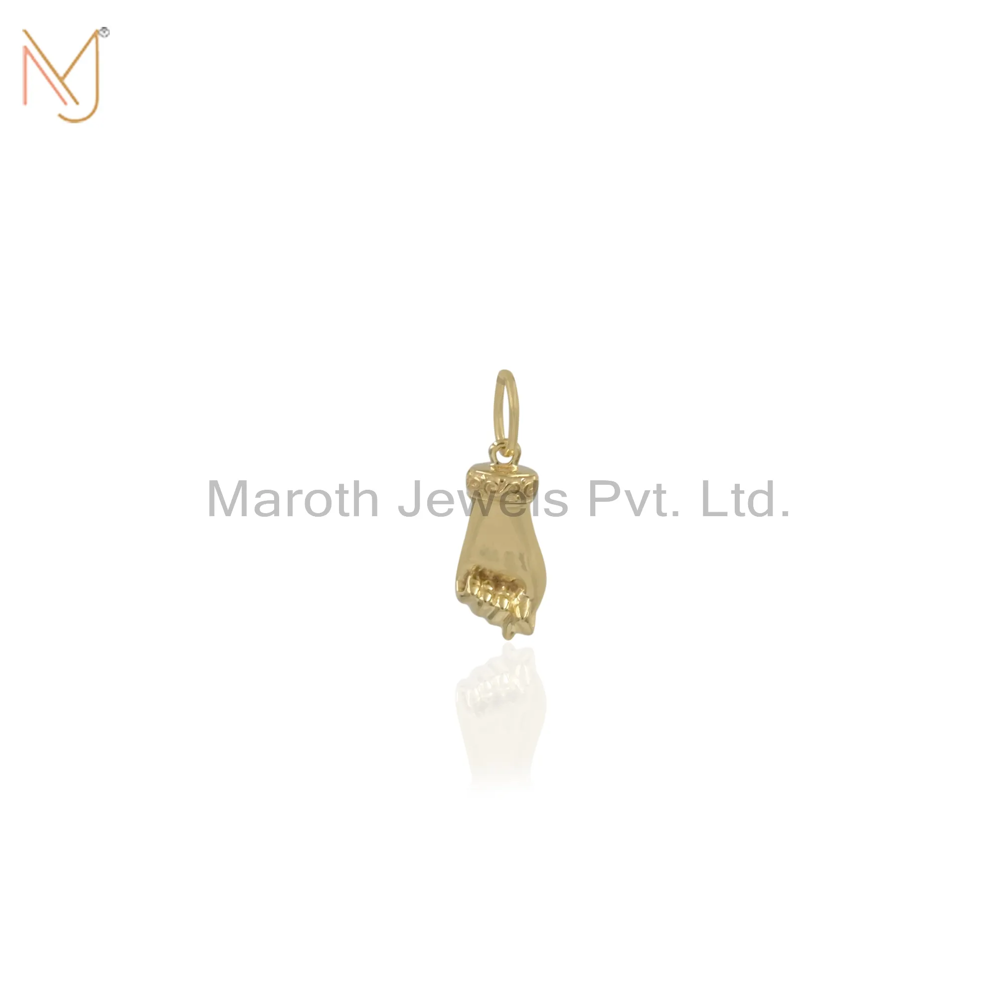 14K Yellow Gold plated Hand charm Custom Jewelry