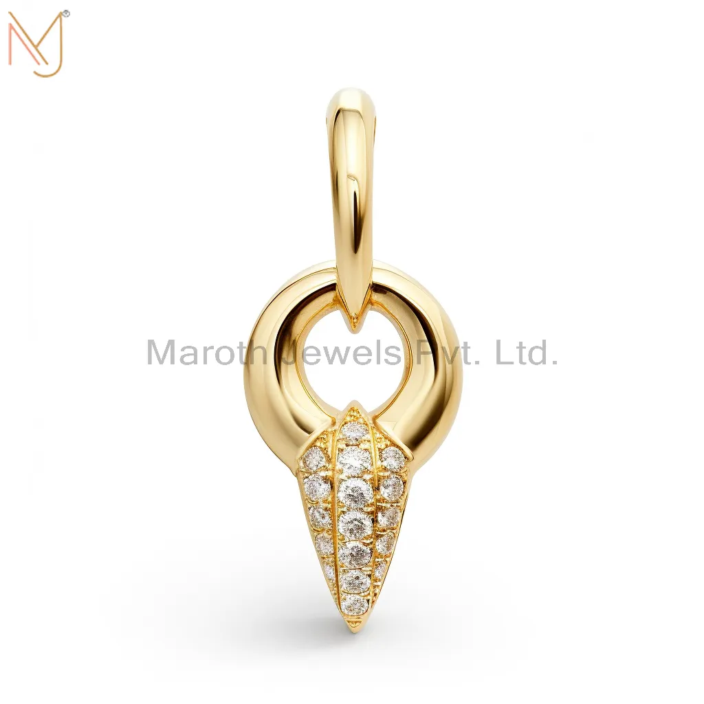 925 Sterling Silver Yellow Gold Plated Moissanite Pendant Jewelry Supplier