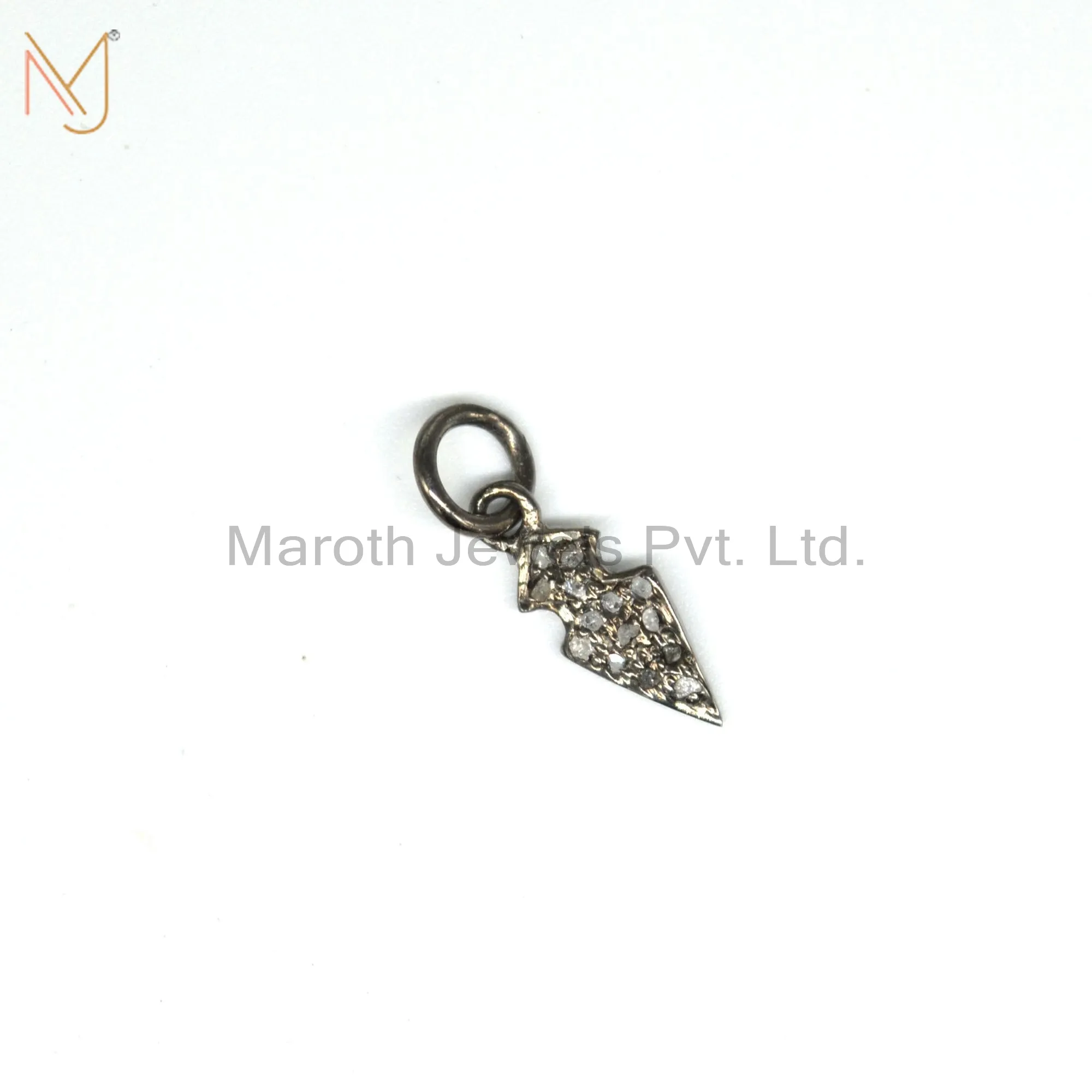 925 Silver Rhodium Pave Diamond Charms Pendant Jewelry Manufacturer