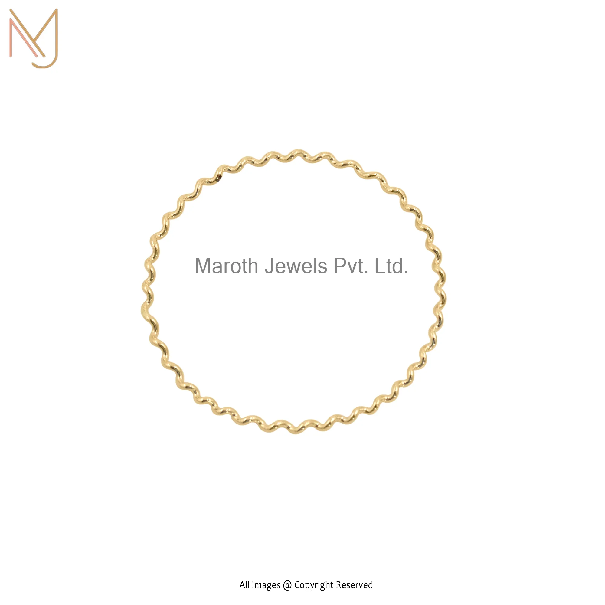 9K Yellow Gold Twist Bangle Custom Jewelry