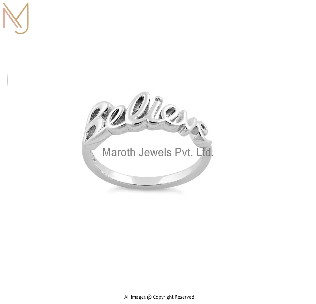 925 Sterling Silver "Believe" Ring Manufacturer