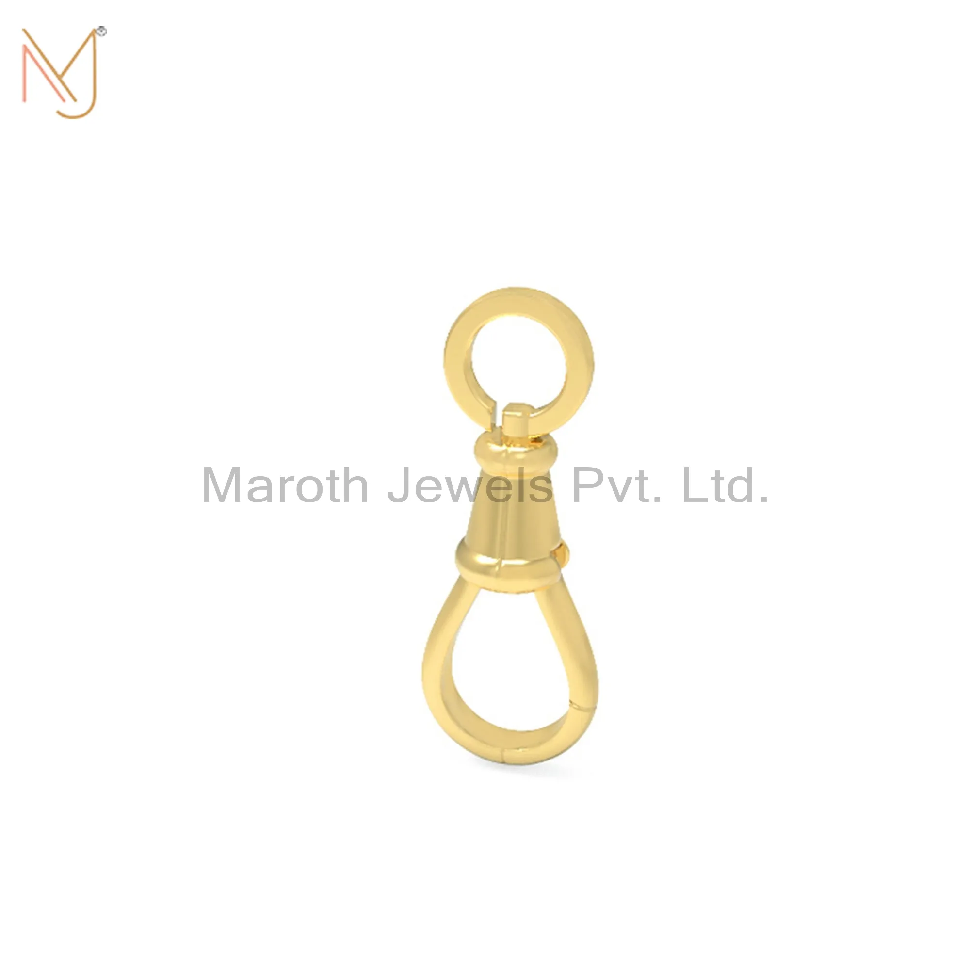 14K Yellow Gold Swivel Push Lock Custom Jewelry