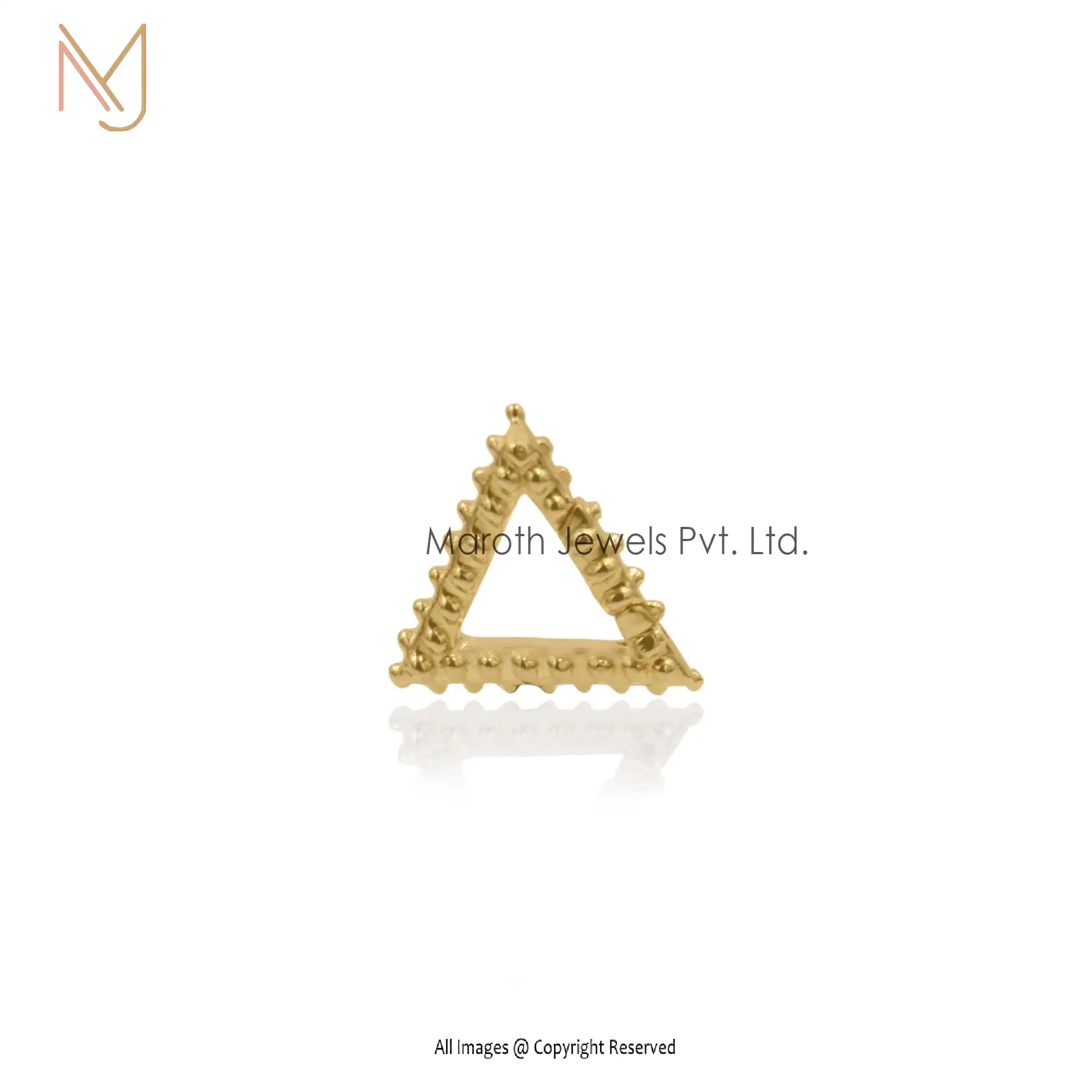 Private Label 14k Yellow Gold Triangle Charm Holder