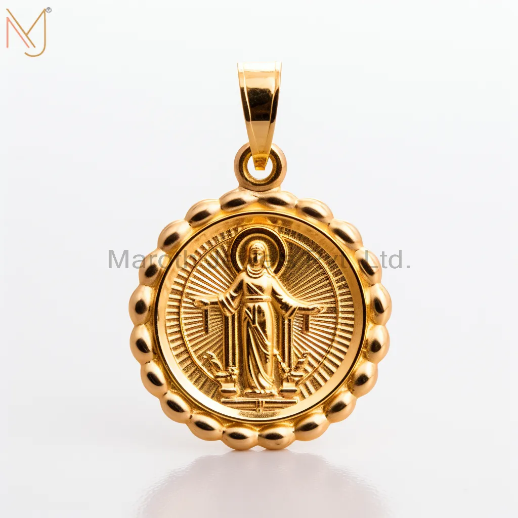 925 Sterling Silver Yellow Gold Plated Christian Spiritual Charm Pendant Jewelry  Supplier