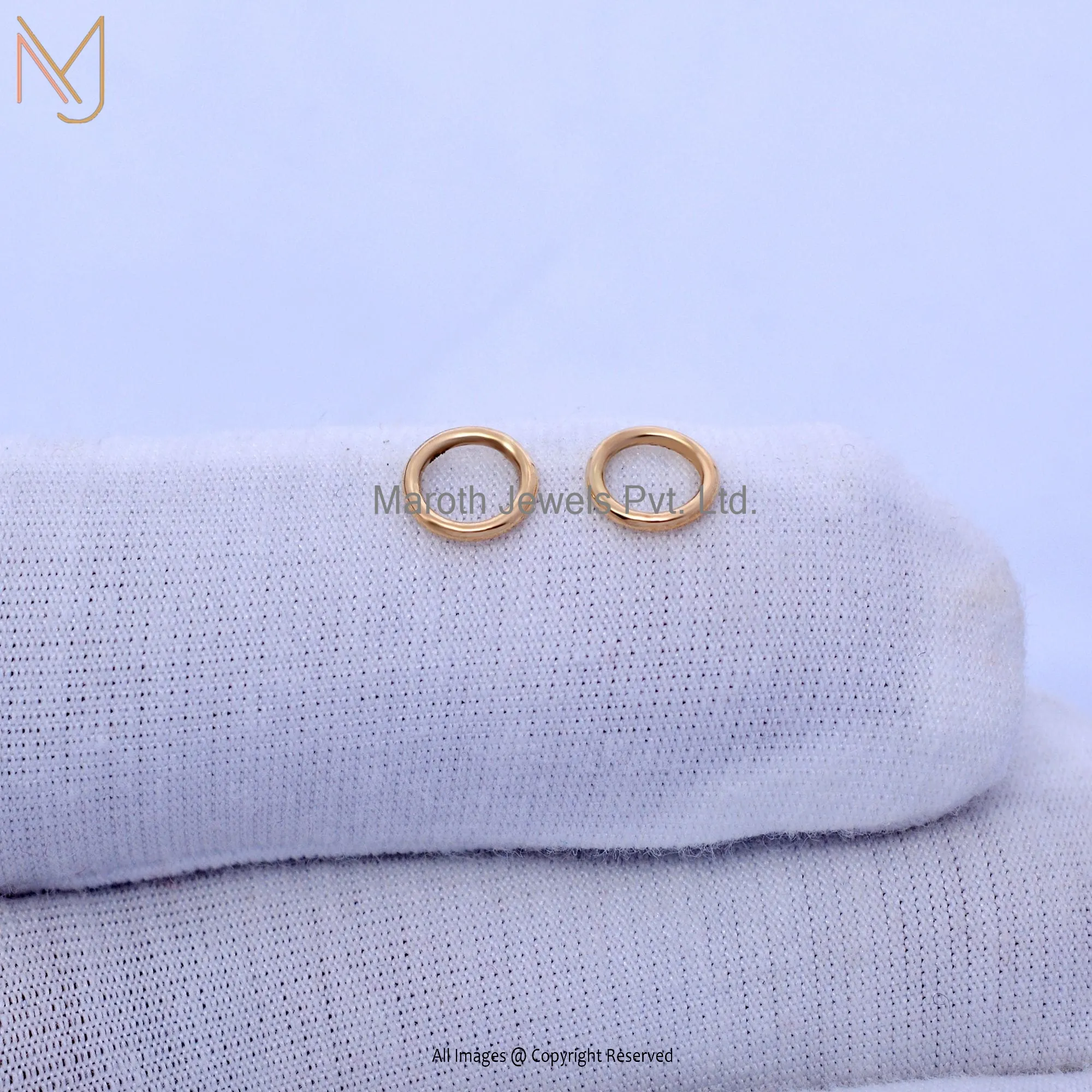 Wholesale 14k Yellow Gold Round Jump Ring Findings 10 Pieces Size 4, 5, 6, 8, 10MM