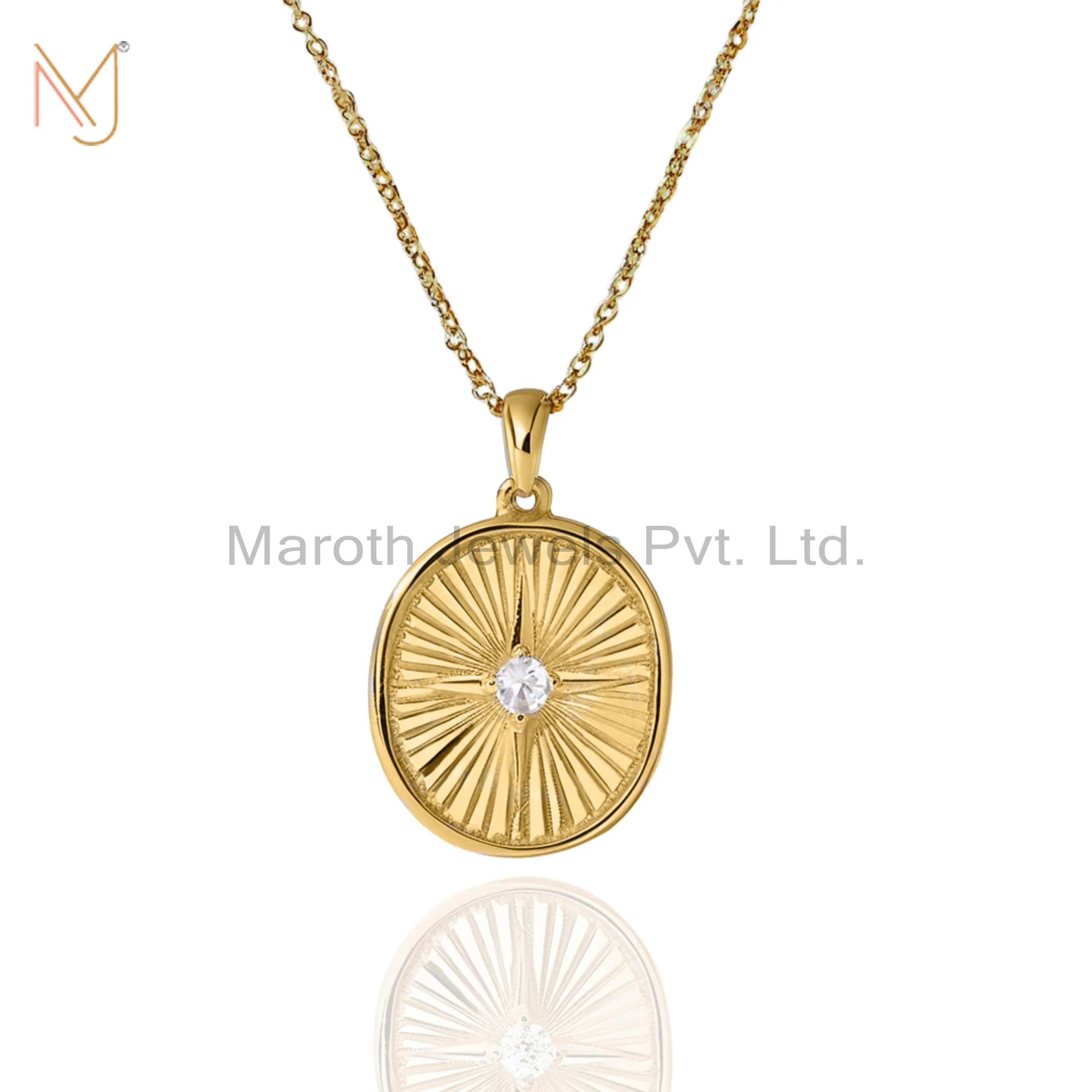 14K Yellow Gold Moissanite Radiant Locket Necklace Manufacturer