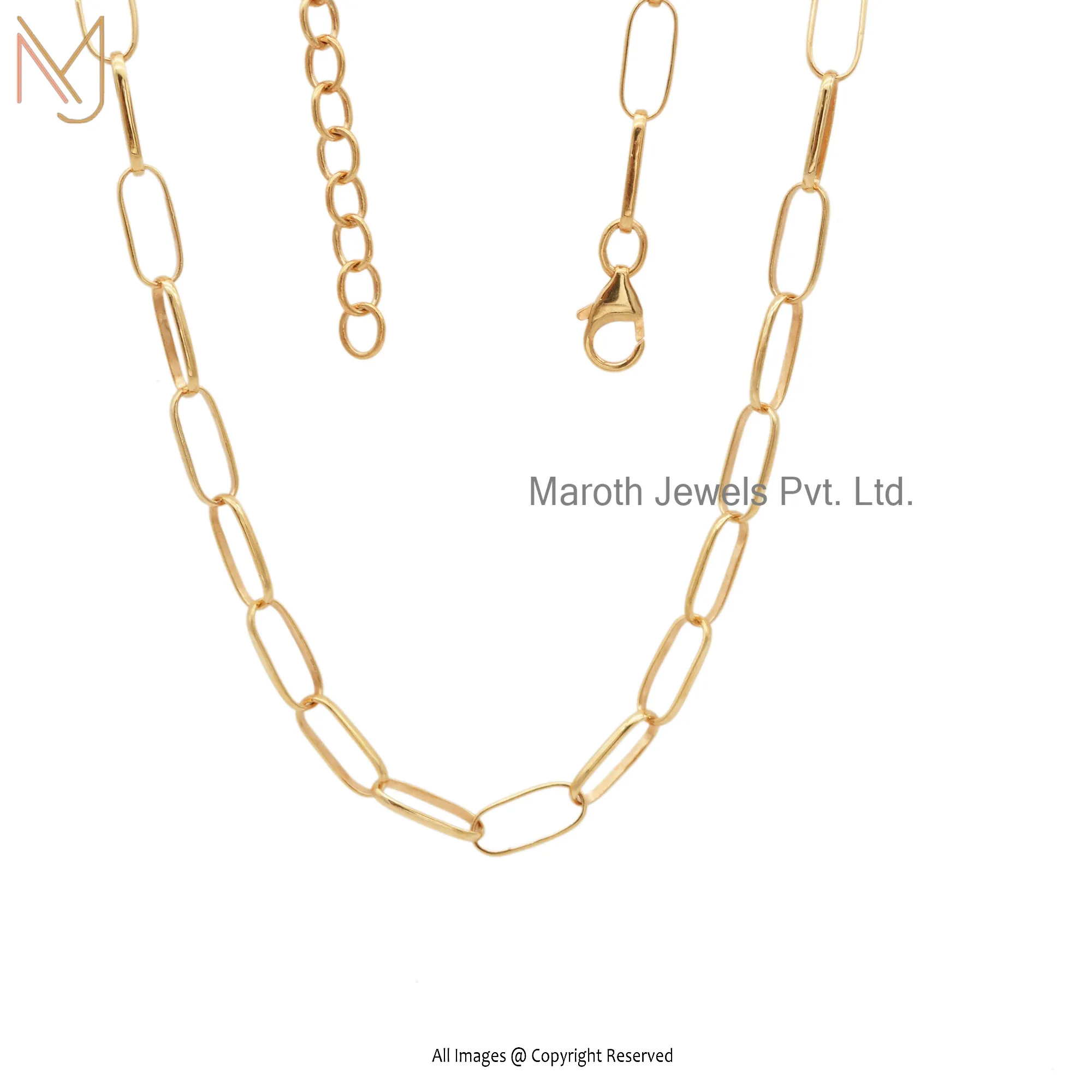 Wholesale 14K Yellow Gold Adjustable Link Chain Necklace