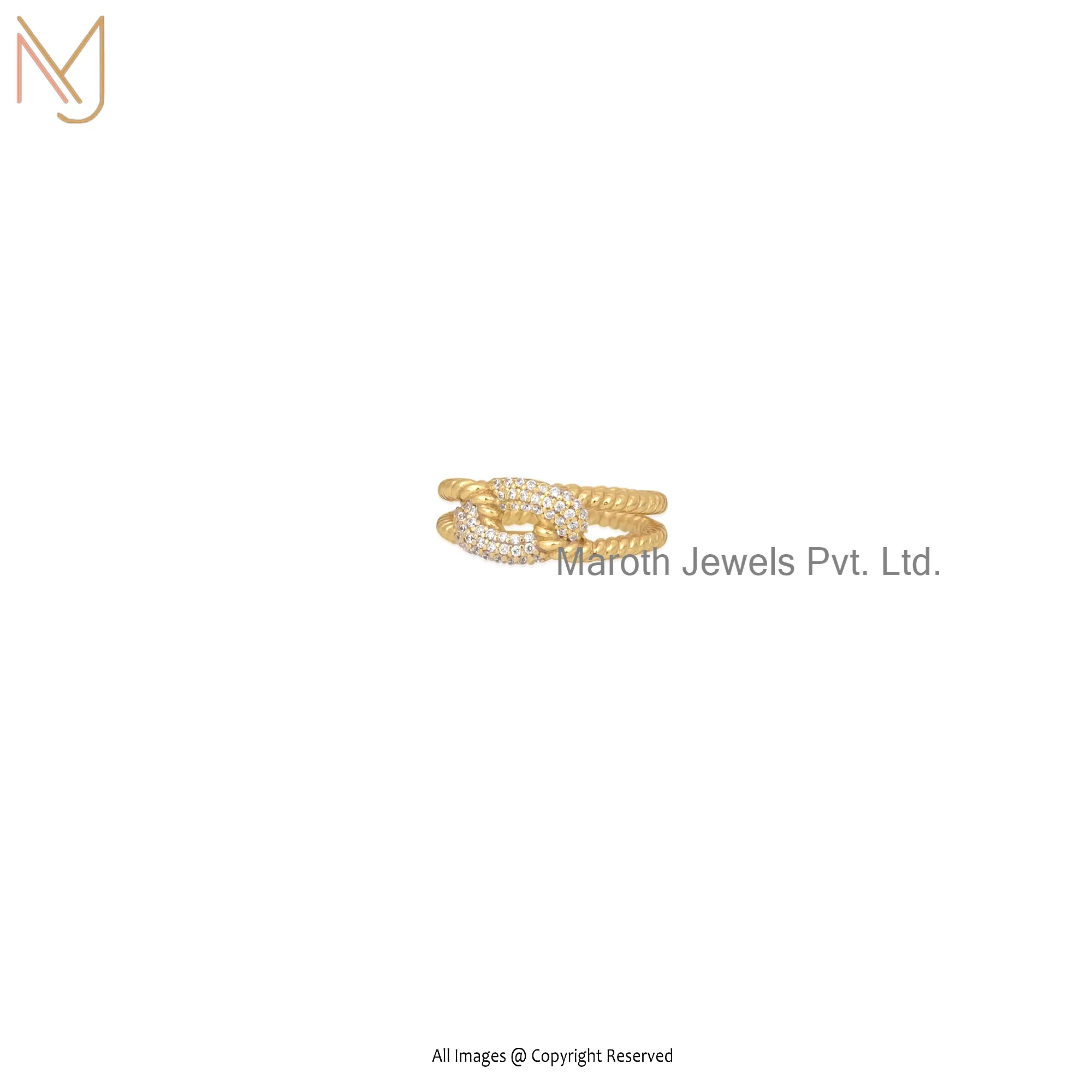 14K Yellow Gold Plated CZ Ring Jewelry Manufacturer