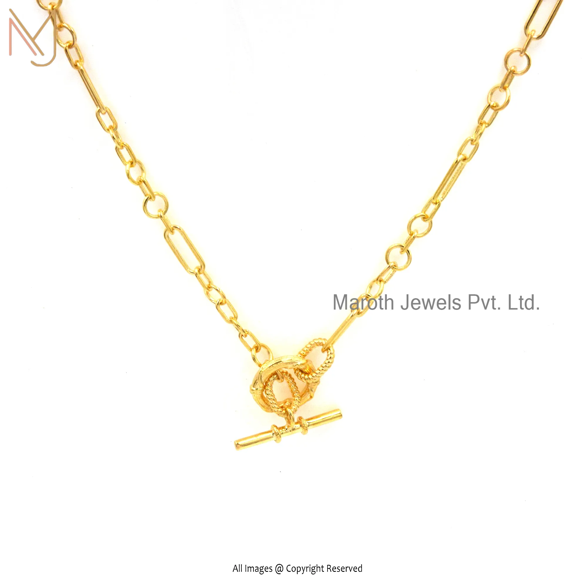 Private Label 14K Solid Yellow Gold Chain Necklace