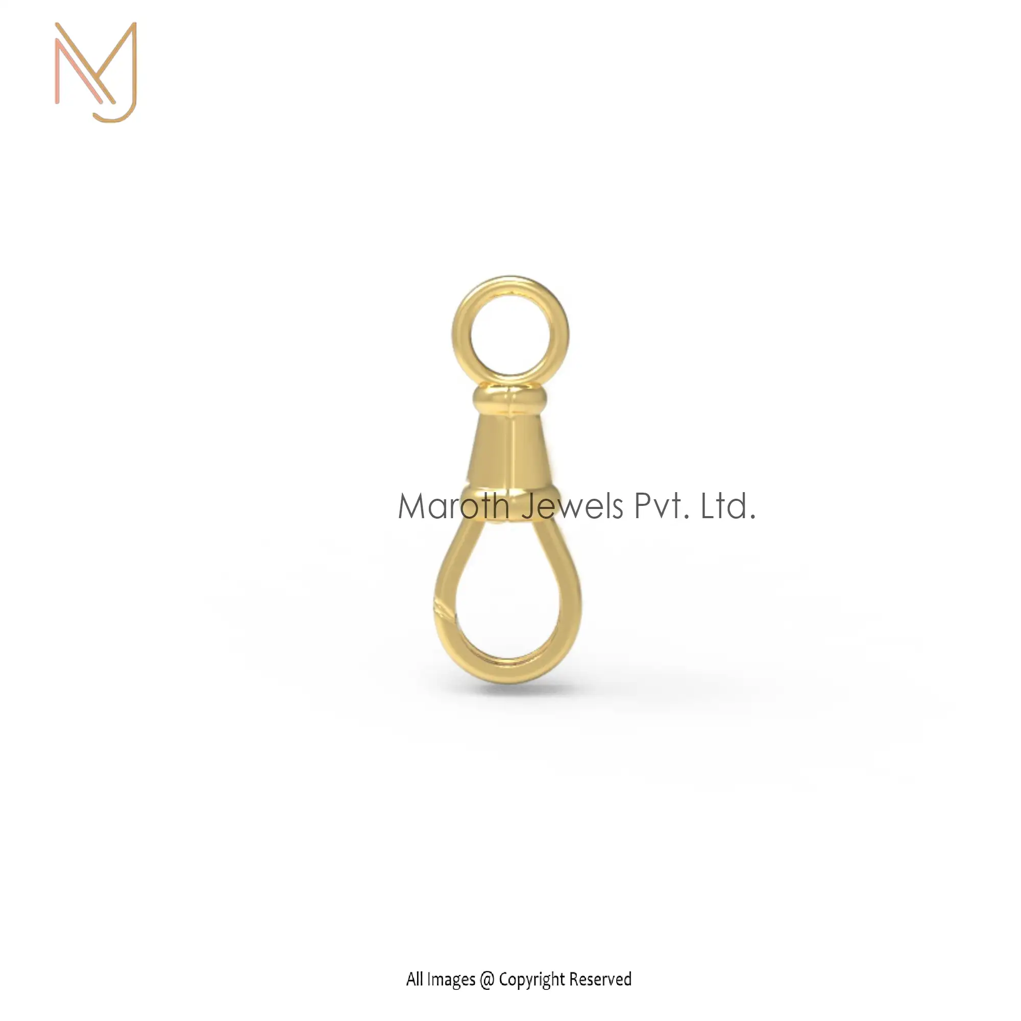 14K Yellow Gold Swivel Push Lock Custom Jewelry