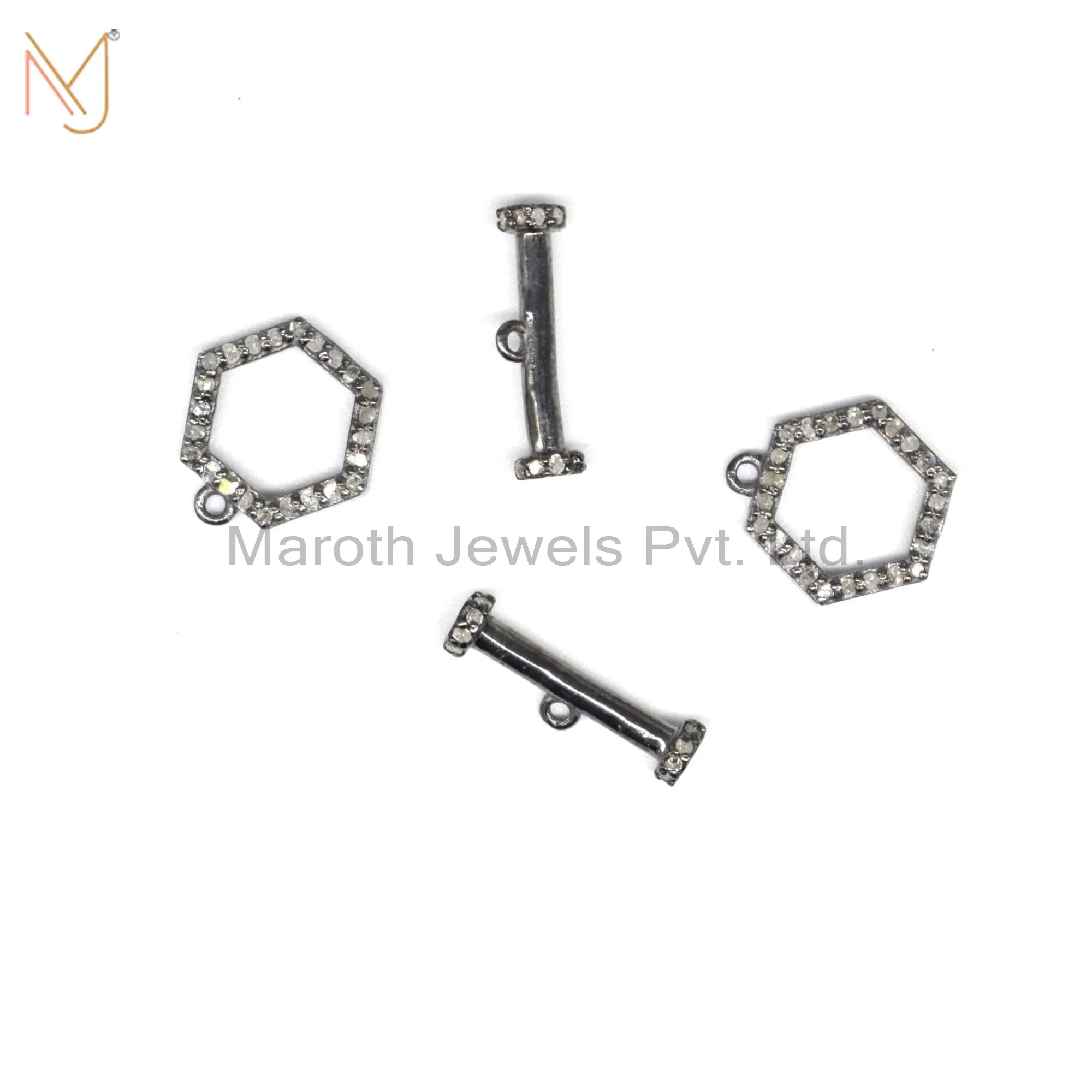 925 Silver Pave Diamond CHARM Findings Handmade Jewelry Supplier