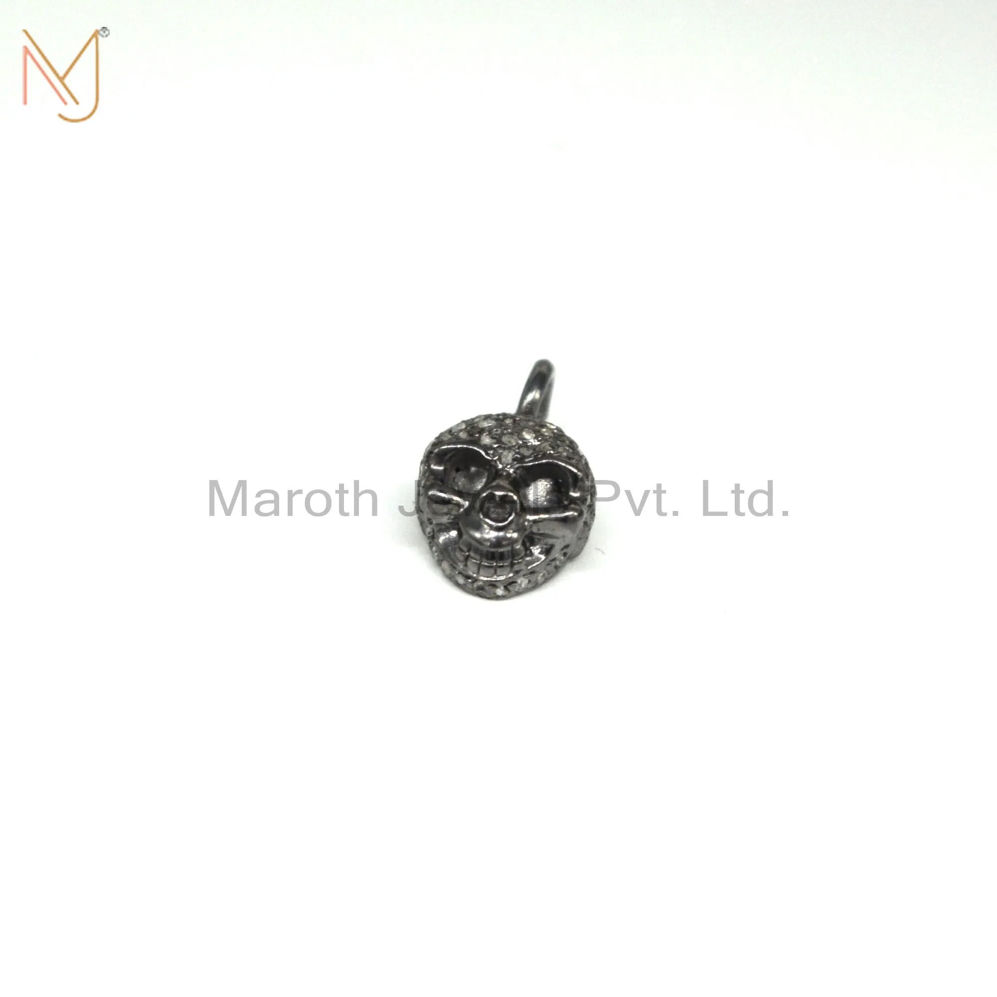 925 Silver Pave Diamond Skull Pendant Jewelry Manufacturer