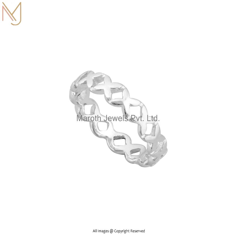 925 Sterling Silver Eternity X Ring Manufacturer