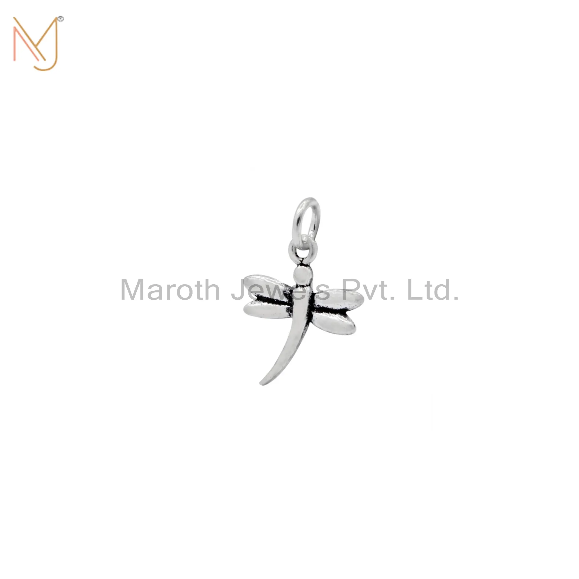 925 Natural Silver Dragonfly Charm Pendant Custom Jewelry