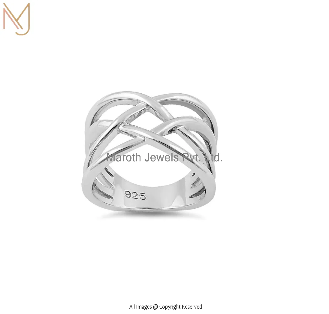 925 Sterling Silver Interwoven Wavelength Ring Manufacturer