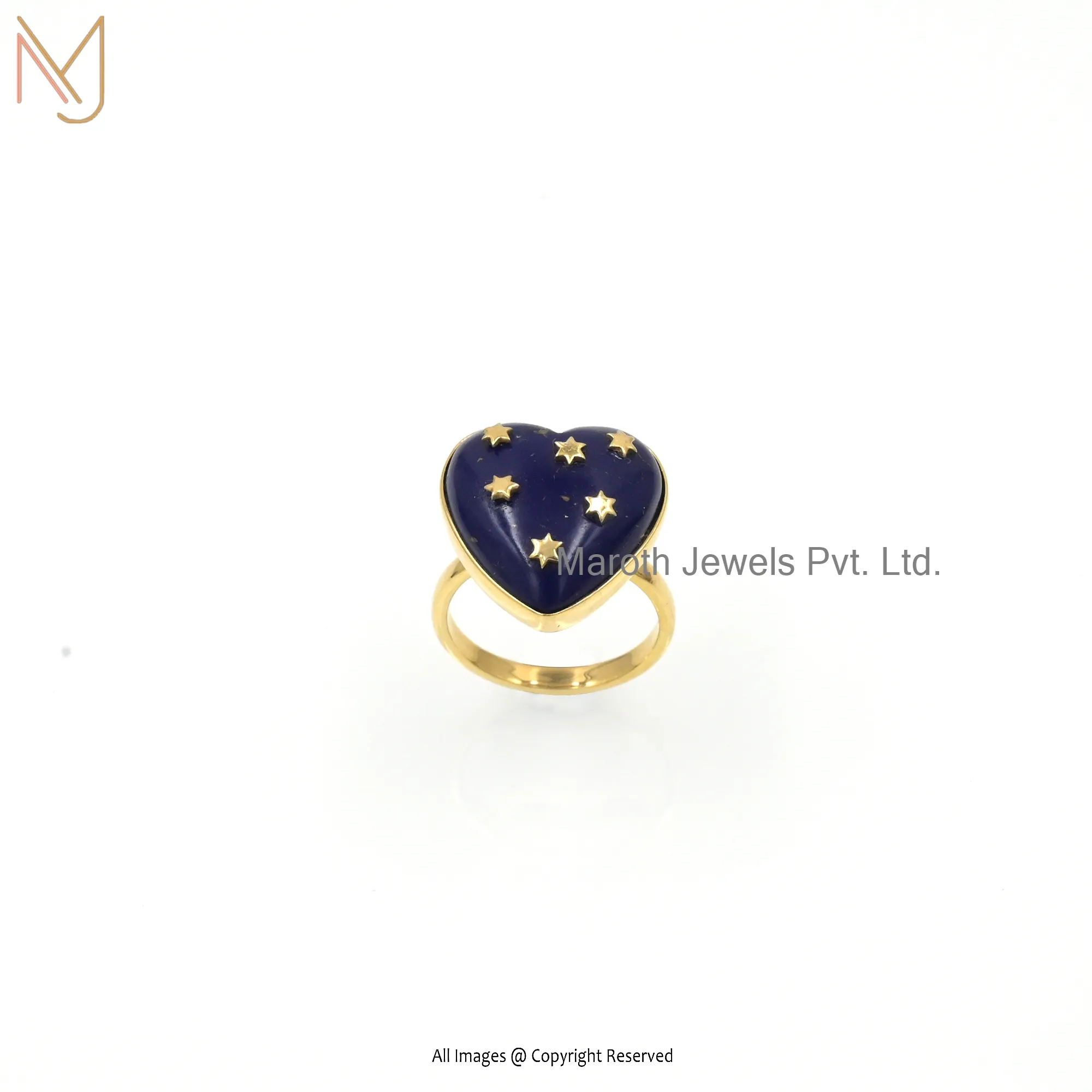 925 Silver Lapiz lazuli Heart Ring Custom Jewelry